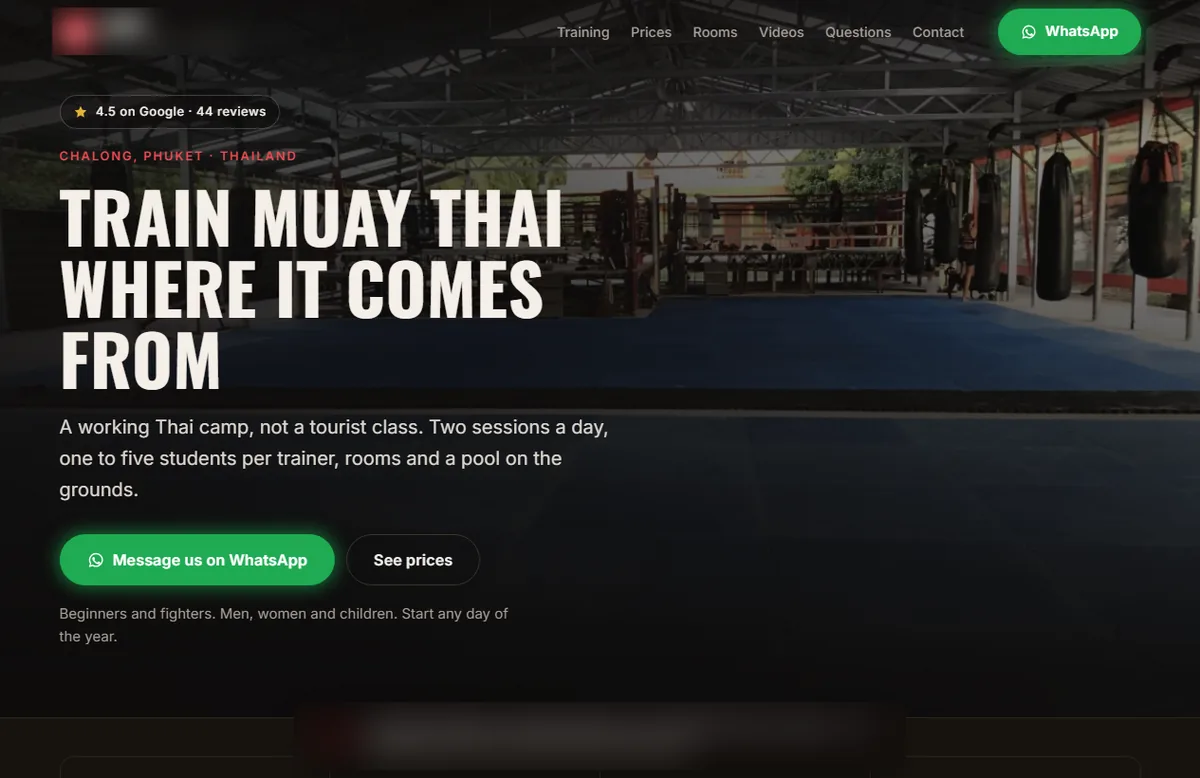 Muay Thai camp, Chalong — After